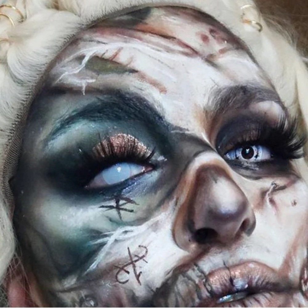 Blind White Halloween Cosplay Eye Lens